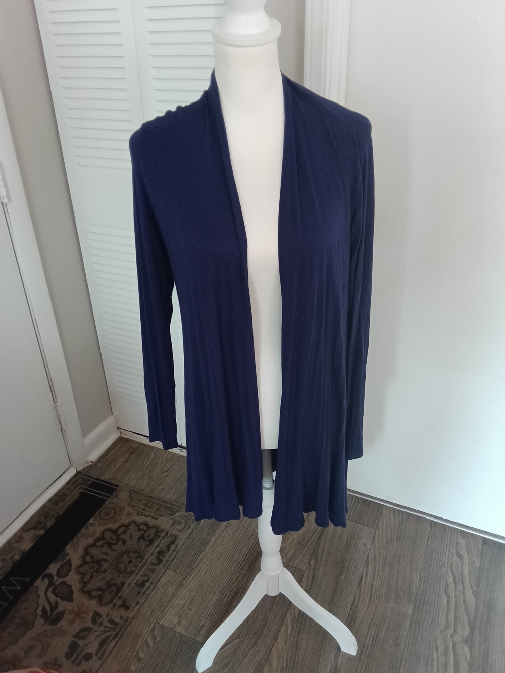 Open-Front Navy Women's Cardigan Sweater
